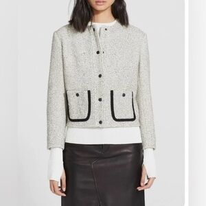 Rag & Bone Black and White Tweed Style Blazer Coat Size 2